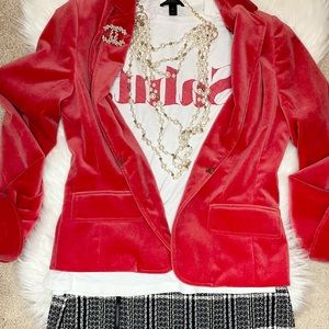 J. Crew Holiday Red Velvet Riding Blazer